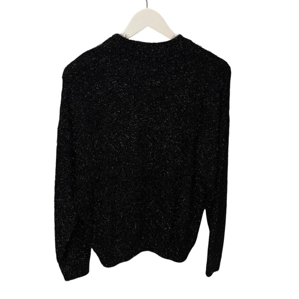 NWT Marant Etoile Black Metallic Tinsel Sayers Glitter Sweater Womens 34 / US 0 - Picture 10 of 11